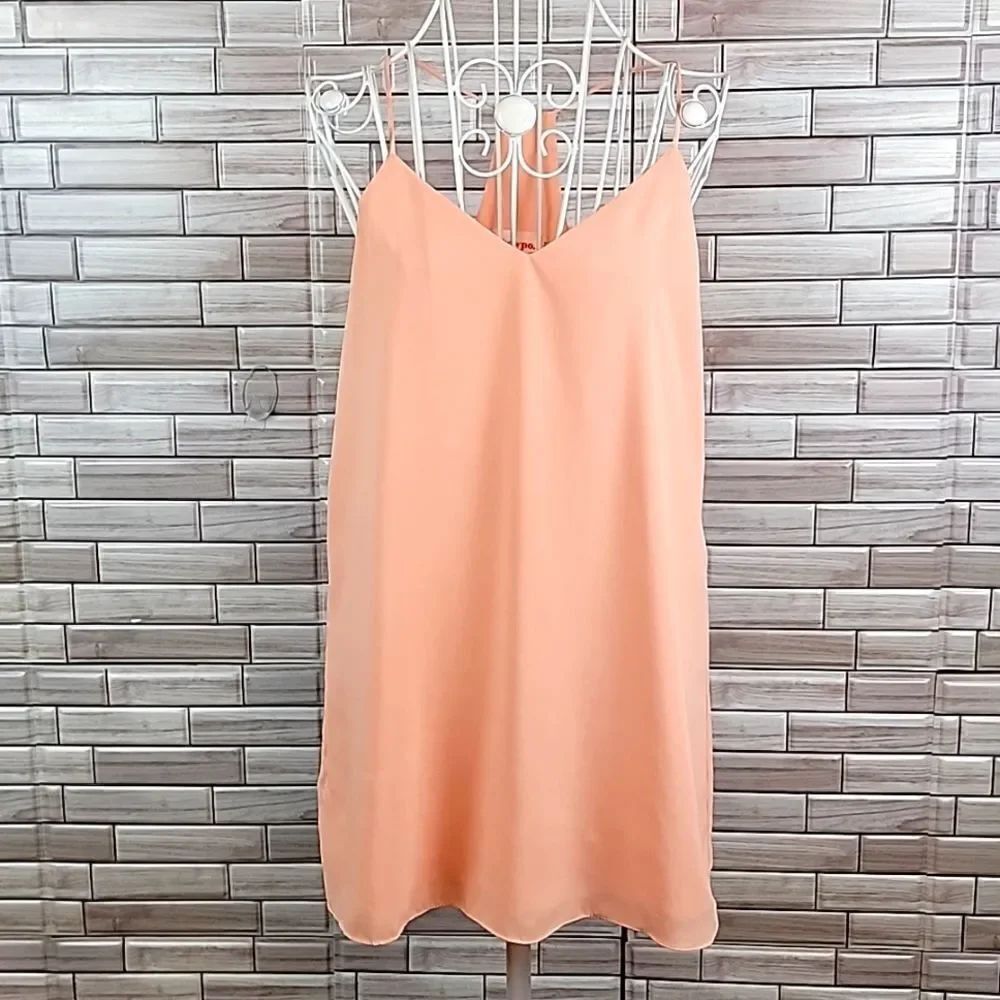 Show Po spaghetti strap summer Halter Top blouse - Peach Womens Size XS